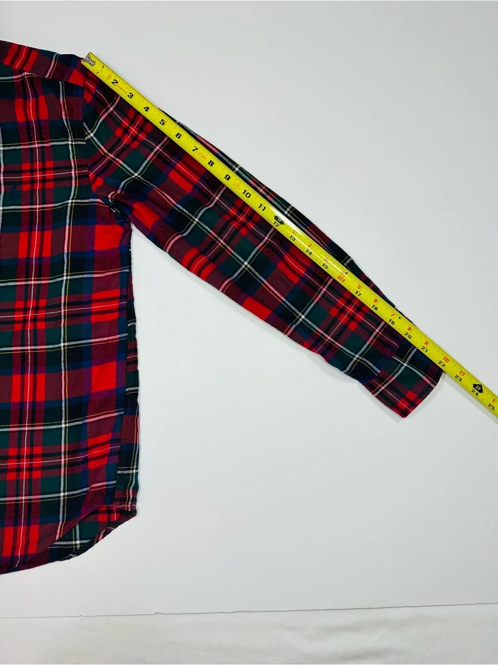 POLO RALPH LAUREN PLAID BUTTON DOWN SHIRT YOUTH LG 14-16 RED GREEN TARTAN PREPPY